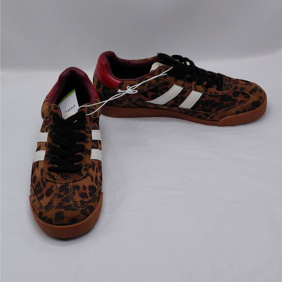 Steve Madden Benett Womens Sneakers Sz 7M Leopard Print Lace Up Low Top Gum Sole - Picture 4 of 13
